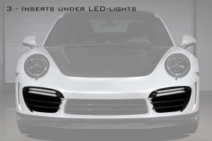Lights Carbon Fiber add-on piece PORSCHE 991.2 911 Carrera style TOPCAR Stinger GTR gen.2 2 pieces