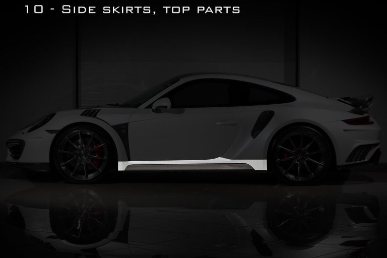 สเกิร์ตข้างส่วนบน Carbon Fiber PORSCHE 991.2 911 Carrera แบบพ่นสี ทรง TOPCAR Stinger GTR gen.2 2 ชิ้น