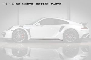 Side Skirts Carbon Fiber lower section PORSCHE 991.2 911 Carrera style TOPCAR Stinger GTR gen.2 2 pieces