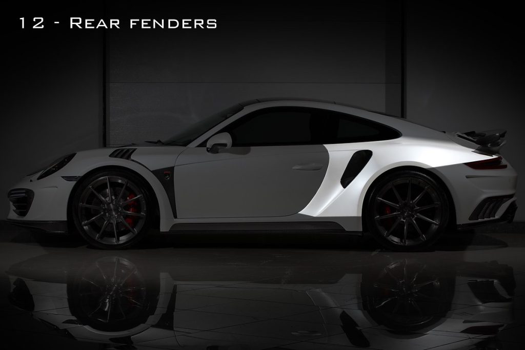 แก้มข้างหลัง Carbon Fiber PORSCHE 991.2 911 Carrera แบบพ่นสี ทรง TOPCAR Stinger GTR gen.2 2 ชิ้น