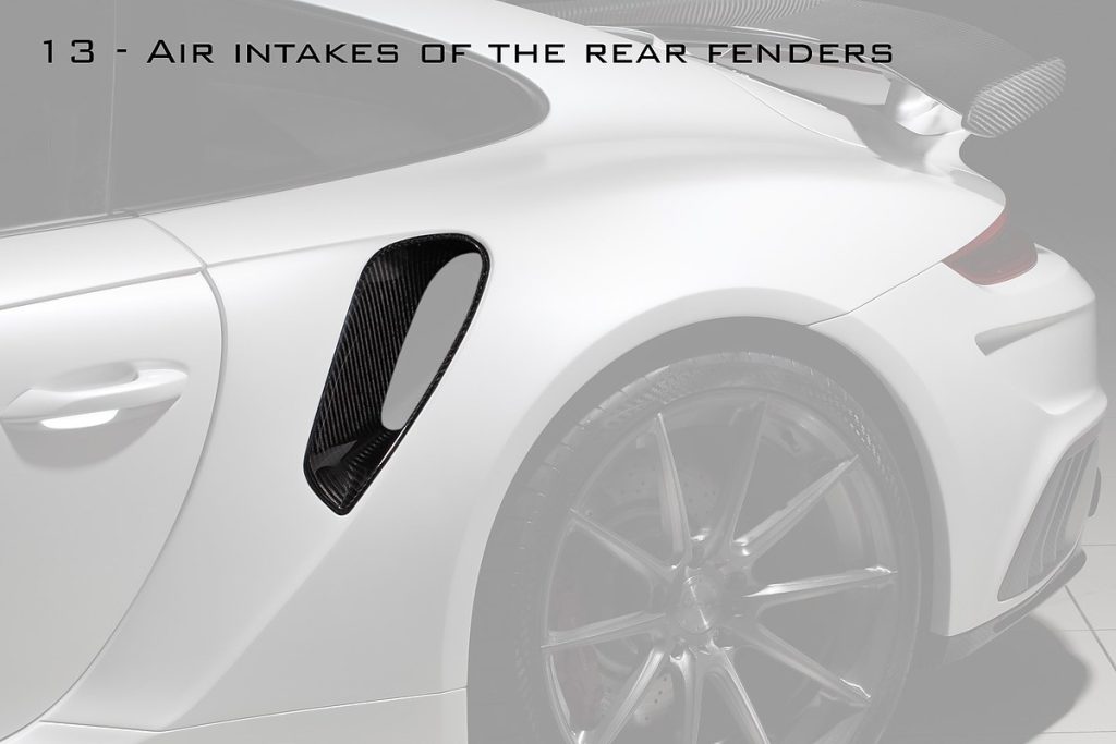 ช่องระบายอากาศ Carbon Fiber PORSCHE 991.2 911 Carrera ทรง TOPCAR Stinger GTR gen.2 2 ชิ้น (Intakes)