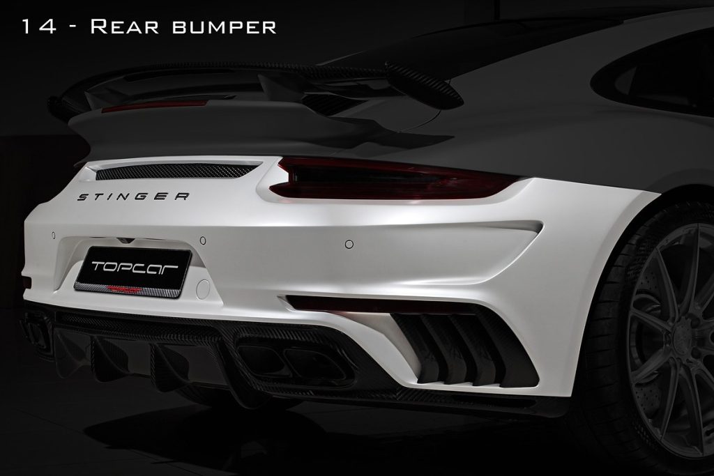 กันชนหลัง Carbon Fiber PORSCHE 991.2 911 Carrera แบบพ่นสี ทรง TOPCAR Stinger GTR gen.2