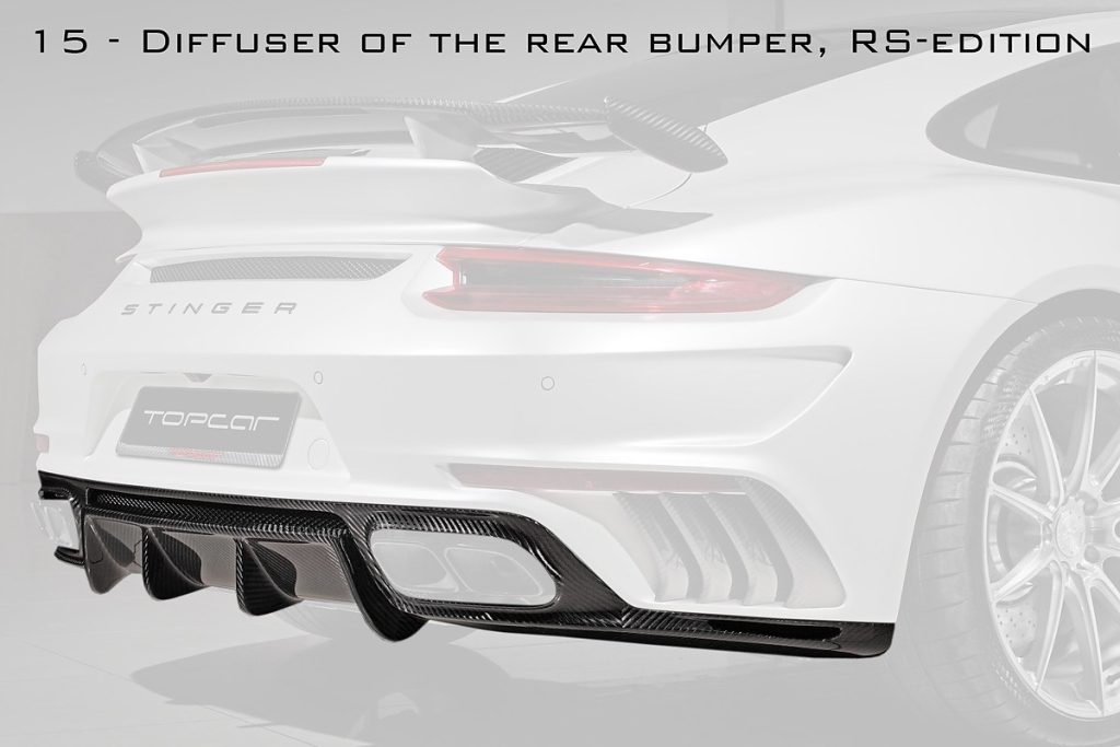 ดิฟฟิวเซอร์ท้าย Carbon Fiber 991.2 911 Carrera ทรง TOPCAR Stinger GTR gen.2