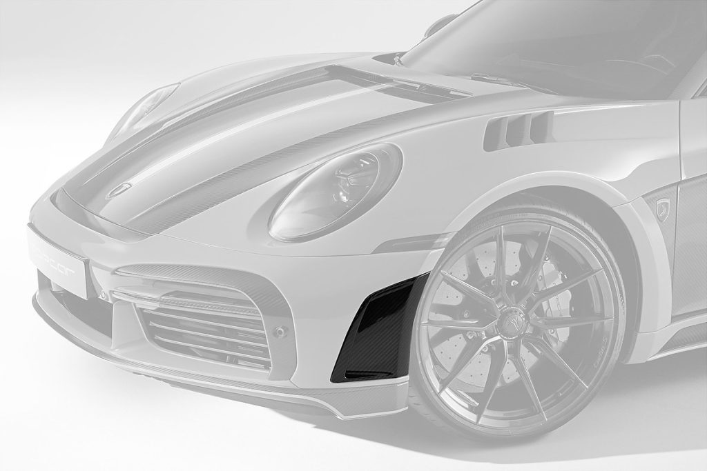 ช่องระบายอากาศ Carbon Fiber ช่องลมข้าง PORSCHE 992 911 Cabriolet ทรง TOPCAR Stinger GTR Carbon Edition 2 ชิ้น