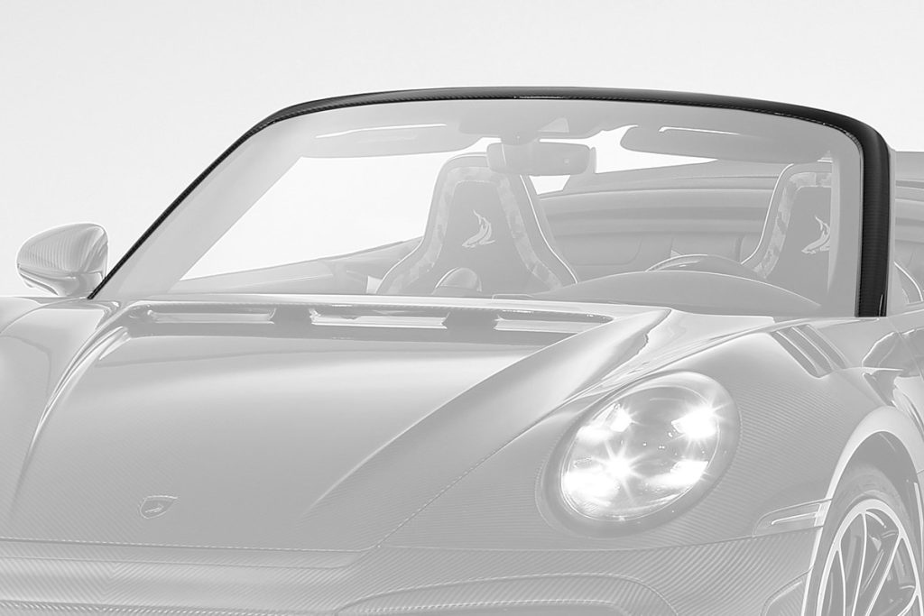 กรอบกระจกหน้า Carbon Fiber PORSCHE 992 911 Cabriolet ทรง TOPCAR Stinger GTR Carbon Edition
