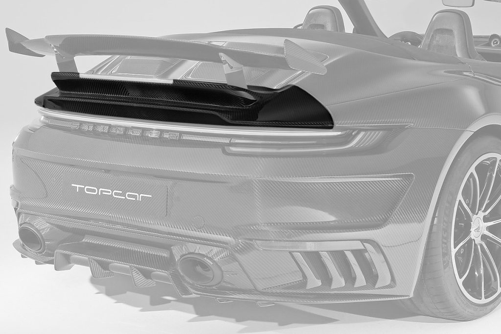 สปอยเลอร์ท้าย Carbon Fiber 992 911 Cabriolet ทรง TOPCAR Stinger GTR Carbon Edition (Podium)