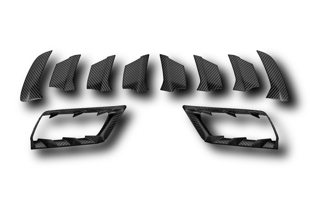 ช่องระบายอากาศ Carbon Fiber ช่องลมข้าง PORSCHE 992 911 Turbo S ทรง TOPCAR Light Pack 2 ชิ้น