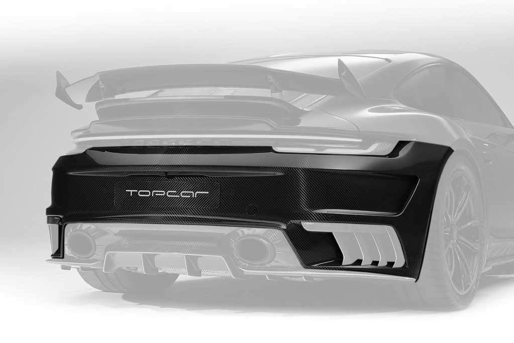 กันชนหลัง Carbon Fiber PORSCHE 992 911 Carrera ทรง TOPCAR Stinger GTR Carbon Edition