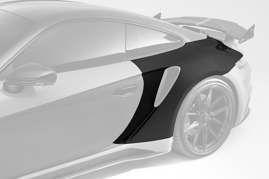 แก้มข้างหลัง Carbon Fiber 992 911 Carrera แบบพ่นสี ทรง TOPCAR Stinger GTR 3.0 2 ชิ้น