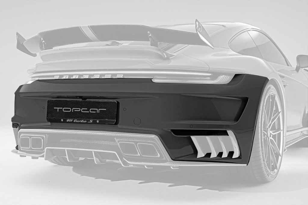กันชนหลัง Carbon Fiber PORSCHE 992 911 Carrera แบบพ่นสี ทรง TOPCAR Stinger GTR 3.0