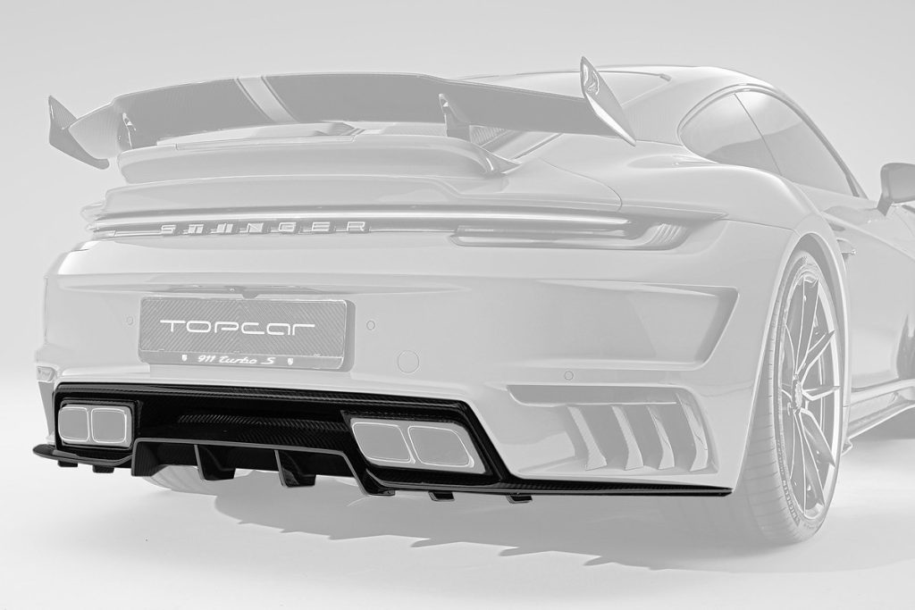 ดิฟฟิวเซอร์ท้าย Carbon Fiber PORSCHE 992 911 Carrera ทรง TOPCAR Stinger GTR 3.0