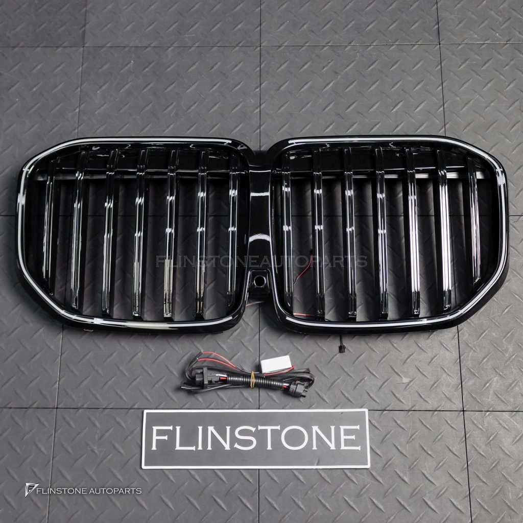 กระจังหน้า LED สำหรับ BMW G07 X7 LCI เส้นเดี่ยว สีดำเงา