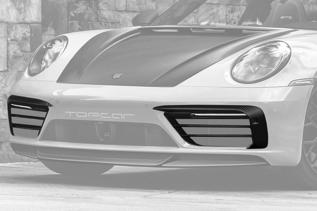 ช่องระบายอากาศ Carbon Fiber PORSCHE 992 911 Carrera ทรง TOPCAR Stinger Light Pack 2 ชิ้น