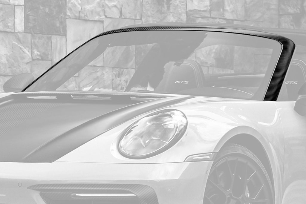 กรอบกระจกหน้า Carbon Fiber PORSCHE 992 911 Carrera ทรง TOPCAR Stinger Light Pack