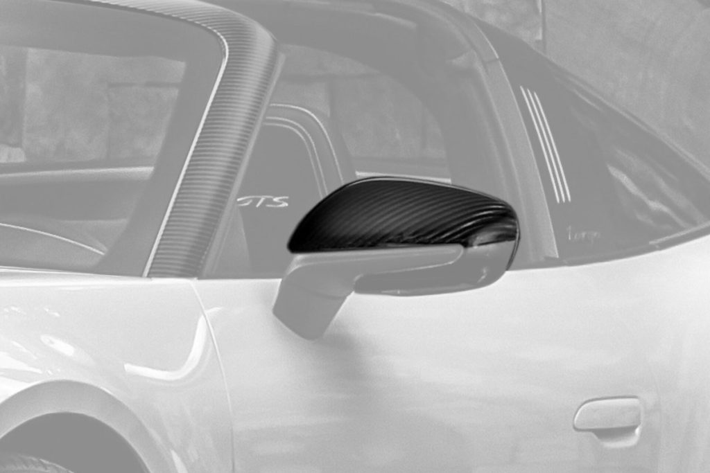 กระจกมองข้าง Carbon Fiber PORSCHE 992 911 Carrera ทรง TOPCAR Stinger Light Pack 2 ชิ้น