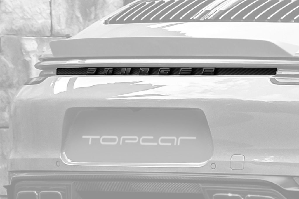 กันชนหลัง Carbon Fiber คาดกลาง PORSCHE 992 911 Carrera ทรง TOPCAR Stinger Light Pack