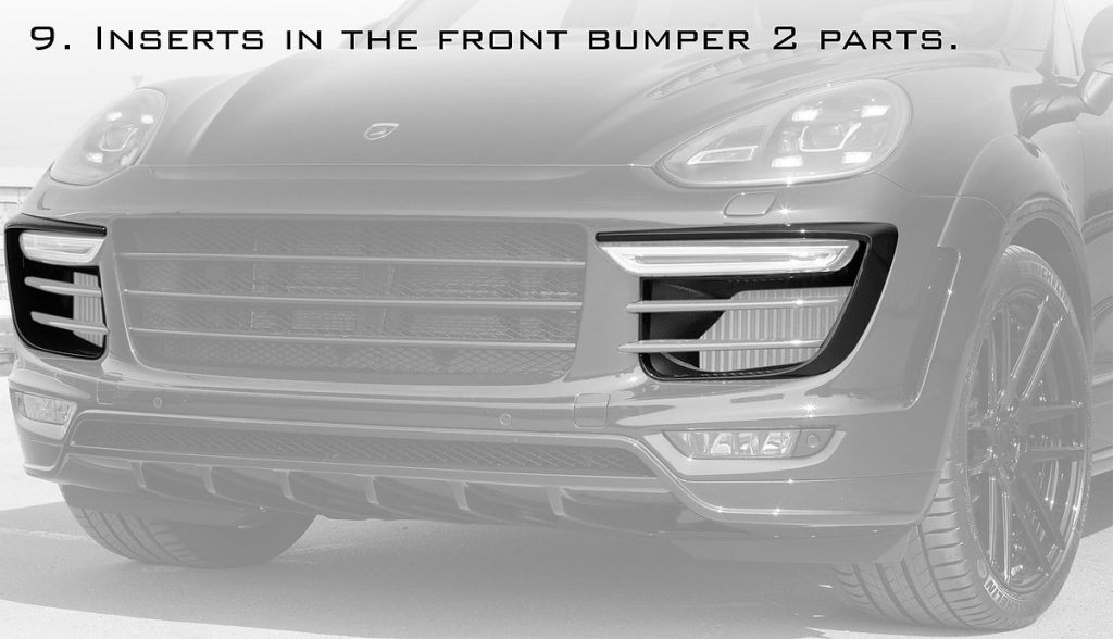 กันชนหน้า ชิ้นเสริม PORSCHE 958.2 Cayenne ทรง TOPCAR GT