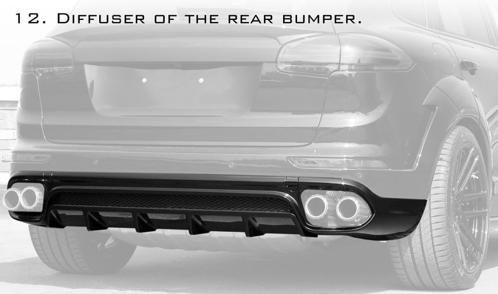 ดิฟฟิวเซอร์ท้าย PORSCHE 958.2 Cayenne ทรง TOPCAR GT