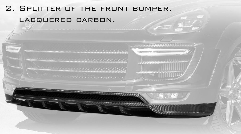 ลิ้นหน้า Carbon Fiber PORSCHE 958.2 Cayenne ทรง TOPCAR GT