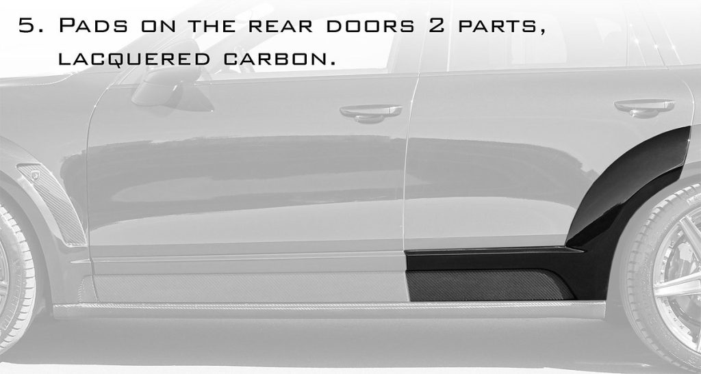คิ้วประตู Carbon Fiber แผ่นปิด PORSCHE 958.2 Cayenne ทรง TOPCAR GT #2