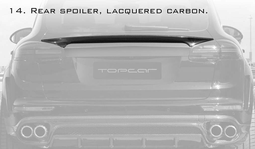 สปอยเลอร์ท้าย Carbon Fiber PORSCHE 958.2 Cayenne ทรง TOPCAR GT