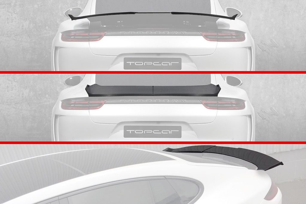สปอยเลอร์ท้าย Carbon Fiber 971 Panamera ทรง TOPCAR GT Edition 3 ชิ้น