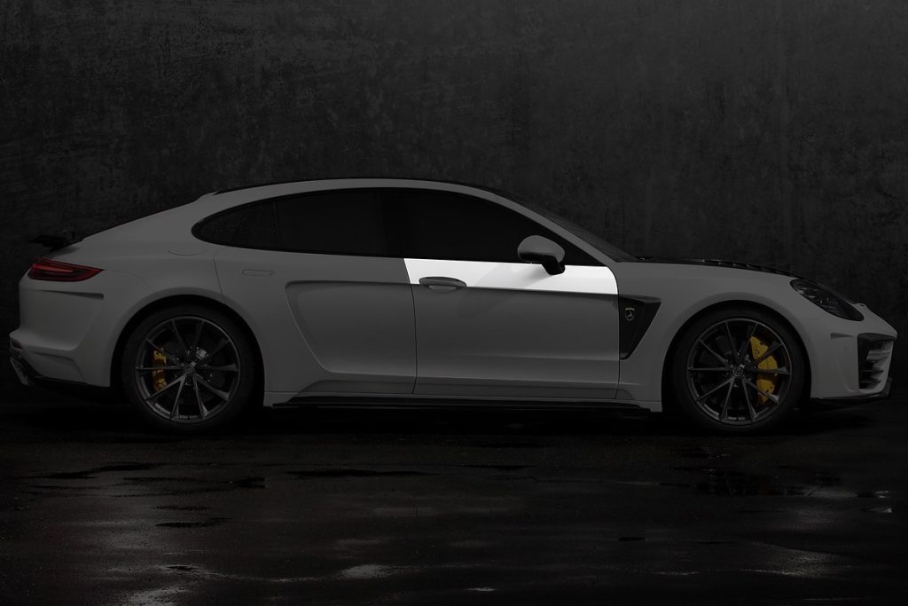 คิ้วประตู Carbon Fiber แผ่นปิด PORSCHE 971 Panamera แบบพ่นสี ทรง TOPCAR GTR Edition 2 ชิ้น (Top)