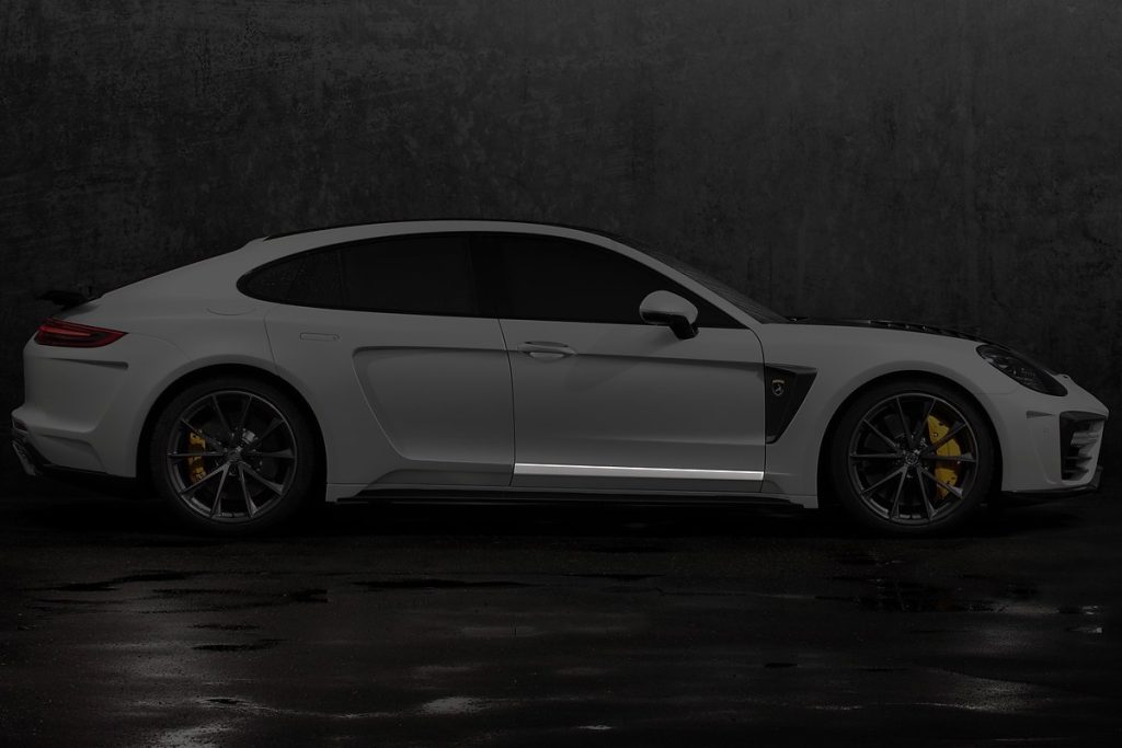 คิ้วประตู Carbon Fiber แผ่นปิด PORSCHE 971 Panamera แบบพ่นสี ทรง TOPCAR GTR Edition 2 ชิ้น (Bottom)
