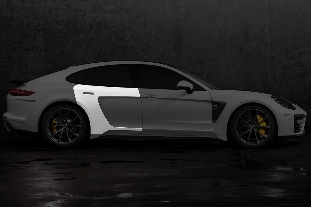 คิ้วประตู Carbon Fiber แผ่นปิด PORSCHE 971 Panamera แบบพ่นสี ทรง TOPCAR GTR Edition 2 ชิ้น
