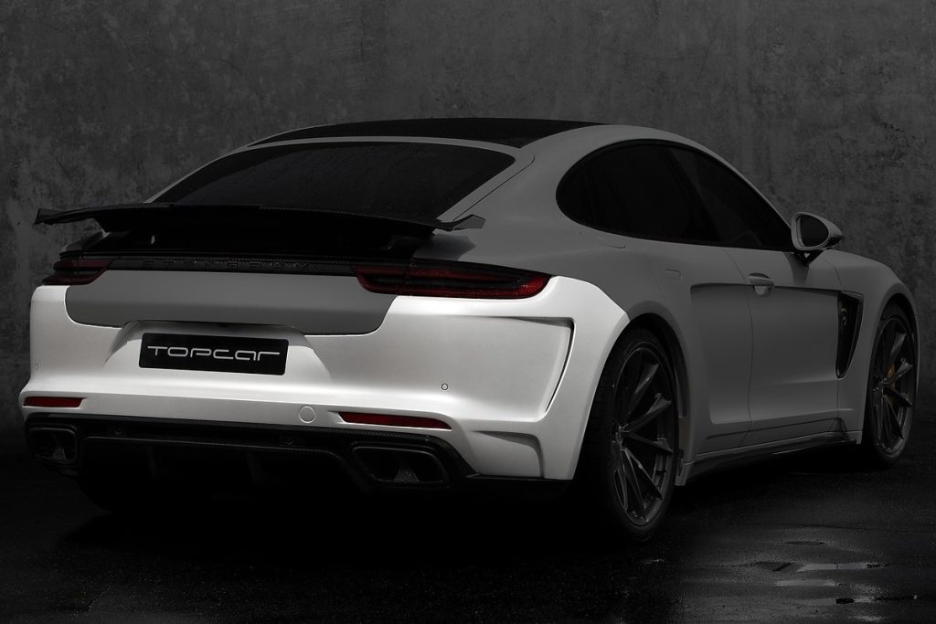 กันชนหลัง Carbon Fiber PORSCHE 971 Panamera แบบพ่นสี ทรง TOPCAR GTR Edition