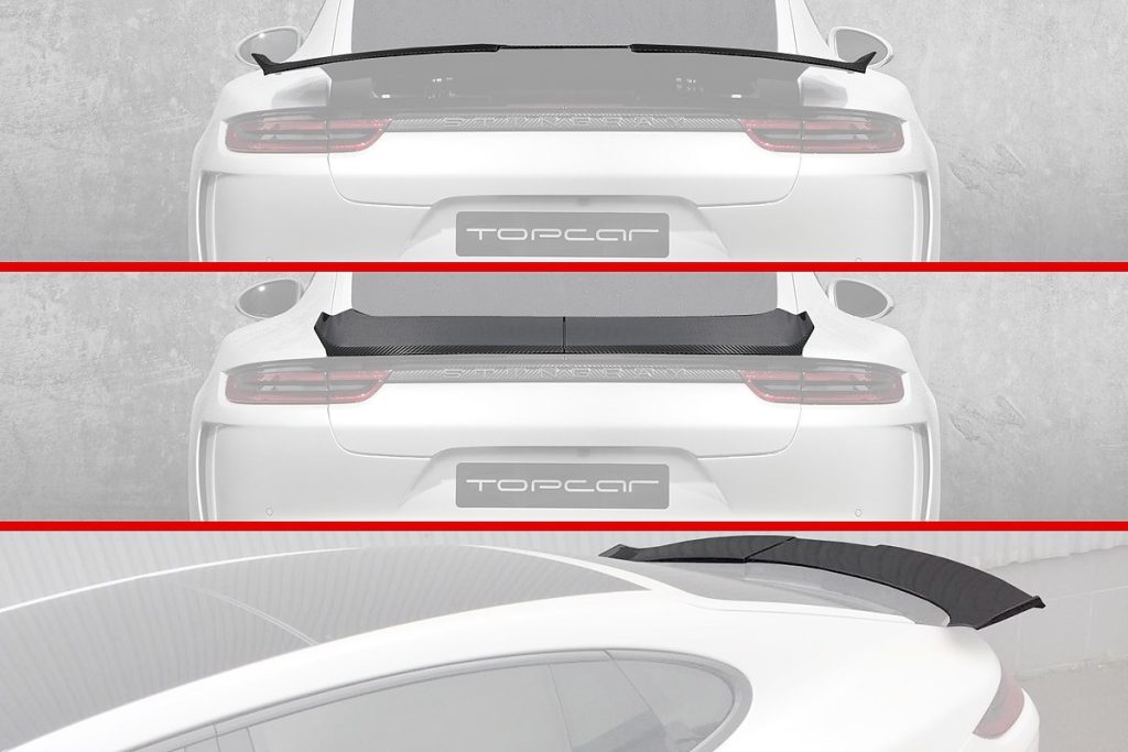 สปอยเลอร์ท้าย Carbon Fiber 971 Panamera ทรง TOPCAR GTR Edition 3 ชิ้น