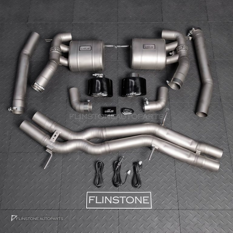 exhaust system USUS EXHAUST TITANIUM for PORSCHE CAYENNE 9Y0 titanium colour style Turbo GT centre twin outlet