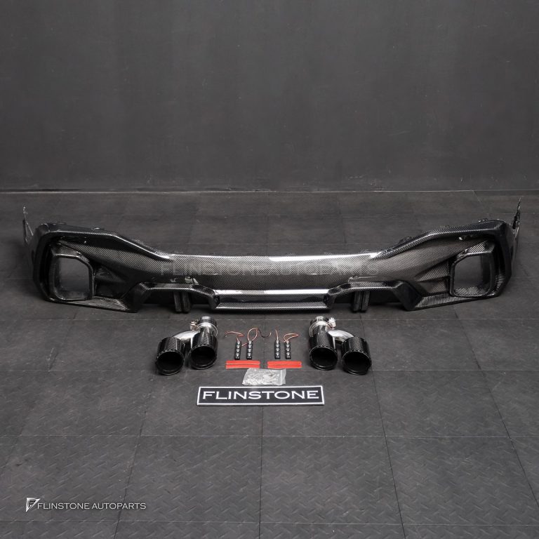 Rear Diffuser Carbon Fiber BMW X6 G06 LCI style Future Design with Lights LED and tips