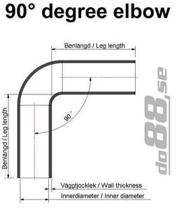 ท่อยางซิลิโคน ข้องอ 90 องศา do88 สีน้ำเงิน ขนาด 0.875 นิ้ว (22 มม.) (BLB90G22)