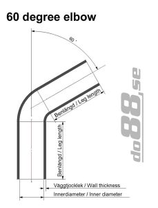 ท่อยางซิลิโคน ข้องอ 60 องศา do88 สีน้ำเงิน ขนาด 3.125 นิ้ว (80 มม.)