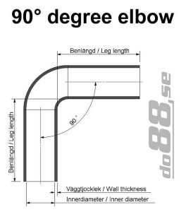 ท่อยางซิลิโคน ข้องอ 90 องศา do88 สีน้ำเงิน ขนาด 2.5 นิ้ว (63 มม.) (B90G63)