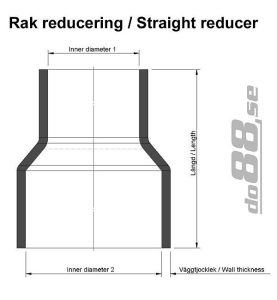 ท่อยางซิลิโคน ข้อลด do88 สีแดง ขนาด 1.5-1.75 นิ้ว (38-45 มม.)