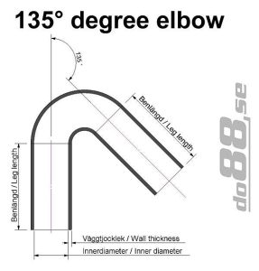 ท่อยางซิลิโคน ข้องอ 135 องศา do88 สีแดง ขนาด 3.5 นิ้ว (89 มม.)