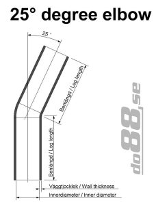ท่อยางซิลิโคน ข้องอ 25 องศา do88 สีดำ ขนาด 2.68 นิ้ว (68 มม.)