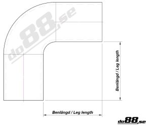 ท่อยางซิลิโคน ข้องอ 90 องศา do88 สีดำ ขนาด 0.625-0.75 นิ้ว (16-19 มม.)