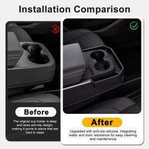 กล่องเก็บของในรถ คอนโซลกลาง Hansshow Tesla Model Y Juniper (SHAKE ANTI SLIP)