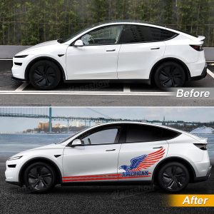 สติกเกอร์ตกแต่ง Hansshow Tesla Model Y Juniper (PATRIOTIC AMERICAN GRAPHIC)