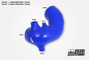 ท่อไอดี do88 สีน้ำเงิน สำหรับ Audi S2 ABY 1992-1996 Turbo (do88-kit202B)