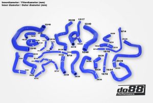 ท่อน้ำหล่อเย็น do88 สีน้ำเงิน สำหรับ AUDI SEAT SKODA VW 1.8 / 2.0 TSI (MQB)