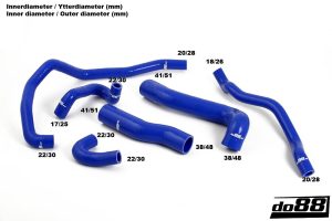 ท่อน้ำหล่อเย็น do88 สีน้ำเงิน สำหรับ BMW M3 E46