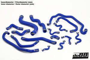 ท่อน้ำหล่อเย็น do88 สีน้ำเงิน สำหรับ SAAB 9-3 2.8t V6 2006