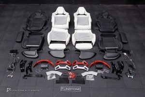 ชุดเบาะ Custom สำหรับ W205 C-Class ทรง AMG Bucket Seat หนังดำ ด้ายแดง กรอบแดง