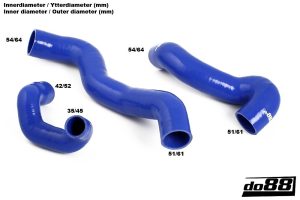 ท่อยางซิลิโคน do88 สีน้ำเงิน สำหรับ SAAB 900/9-3 94-00 Cross-Flow