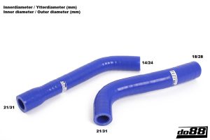ท่อยางซิลิโคน do88 สีน้ำเงิน สำหรับ SAAB 900 Turbo Bosch LH with cat 1985-1993