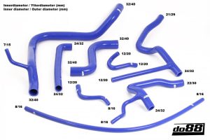 ท่อน้ำหล่อเย็น do88 สีน้ำเงิน สำหรับ SAAB 900 Turbo T8 1981-1989